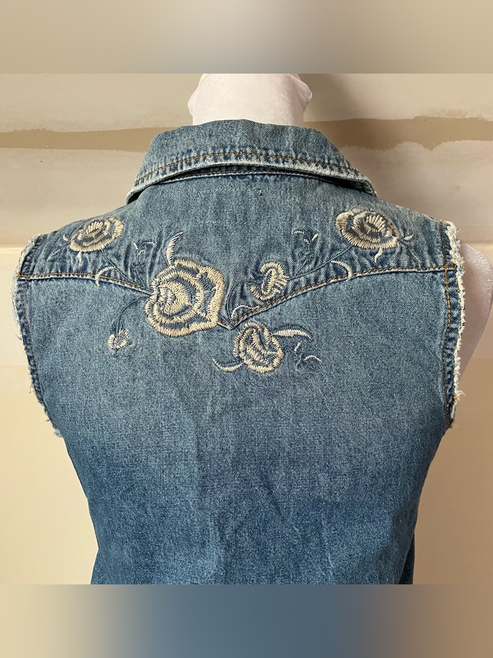 Hudson Denim Shirt Sleeveless Distressed Button Front Western Mini Dress - Picture 11 of 11